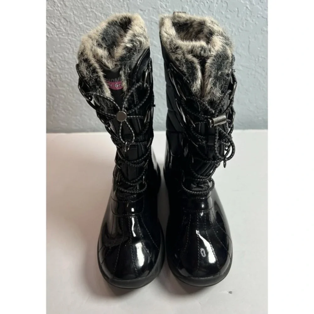 Khombu Girl's Kimmie Black Faux Fur Lined Boot‎ Size 13 M